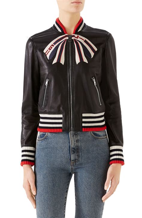 womens gucci leather jacket